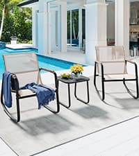 YITAHOME Wicker Rocking Egg Chair, Outdoor Patio Rocking Chair with 5.9in Thick Cushion, 250lb Capacity, Anti-Slip, All-Weather Resilient Egg Lounger Chair for Indoor & Outdoor, Grey(1 Pack only)