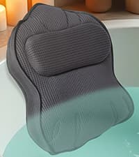Non Slip Bath Pillow, Luxury Spa Bathtub Head & Neck Rest Support, Permeable Quick Drying Air Mesh Tub Pillow with 4 Large Suction Cups, Fits Any Tubs, Soft and Relaxing