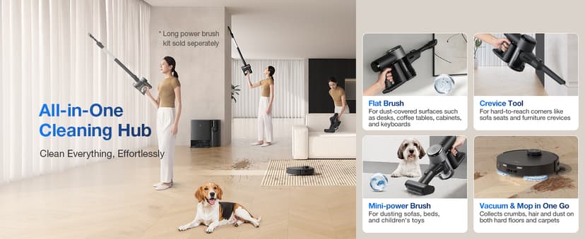 ECOVACS DEEBOT T30S Combo Robot Vacuum and Mop, All in One Cleaning Hub, 11000Pa, ZeroTangle Technology, TruEdge Adaptive Edge, Dual Self-Emptying, Hot Water Washing