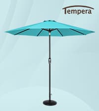 Tempera Patio Market Outdoor Table Umbrella with Auto Tilt and Crank,Large Sun Umbrella with Sturdy Pole&Fade resistant canopy,Easy to set