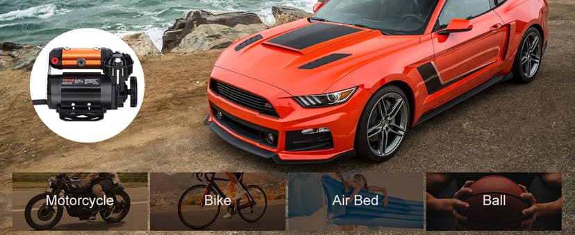 VEVOR Onboard Air Compressor Kit 150PSI Offroad Air Compressor Portable Tire Inflator Heavy Duty 3.5CFM Air Pump for Jeep SUV 4x4 Vehicle Compatibility with Air tools, Air horns, Lockers