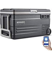 BODEGACOOLER 12 Volt Car Refrigerator, 79QT(75L) IPX4 Waterproof Electric Cooler, RV Car Fridge Dual Zone APP Control with 12/24V DC 110-240V AC, -4℉~68℉, Portable Freezer for Truck RV Camping, Travel