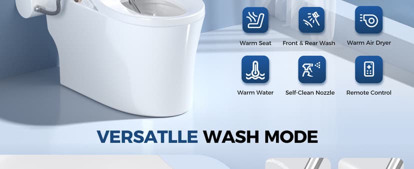 Bidet Toilet Seat, Electric Heated Toilet Seat Elongated with Instant Warm Water & Dryer, Rear and Feminine Washing, Self-Clean Nozzle, Slow Close Lid, Wireless Remote,Night Light