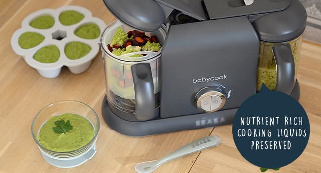 BEABA Babycook Duo 4 in 1 Baby Food Maker, Baby Food Processor, Baby Food Blender Baby Food Steamer, Make Fresh Healthy Baby Food at Home, 9.1 Cup Capacity, Makes 54 Servings in 20 Mins, Oat