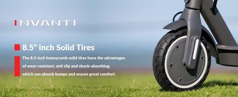 E30 Electric Scooter with Smart APP, 19.9 Miles Range & 18 MPH, 350W Motor, 8.5" Solid Tires, Rear Suspension and Turn Signals, Foldable Electric Scooter for Adults and Teens