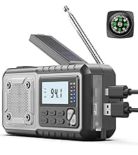Crank Emergency Radio, Weather Radios5000mAh, Solar Radios with Hand Crank Emergencies, NOAA/AM/FM Weather Alert Radio, SOS Alarm,Flashlight & Reading Lamp, for Indoor Outdoor Survival