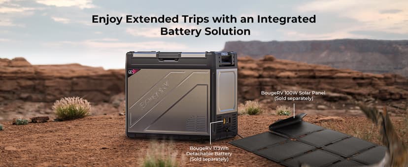 BougeRV 12 Volt Portable Refrigerator, 81 Quart Rocky V2.0 Dual Zone Car Fridge Freezer with LG Compressor, Compressor Cooler with App Control 12/24V DC, 110~240V AC for Camping, Travel, RV, Truck