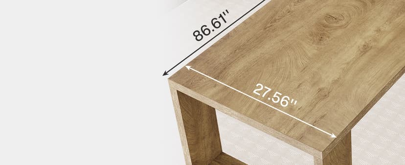 Tribesigns Two Person Desk, 86.6 Inches Extra Long Desk, Double Computer Writing Table, Wood Large Desks Workstation for Home Office, Natural Oak