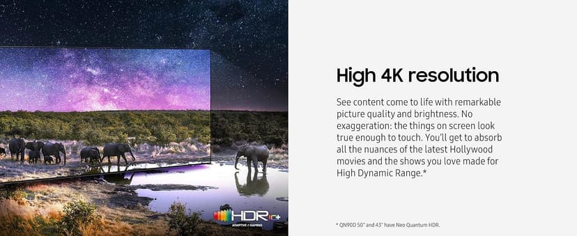 Samsung 50-Inch Class Neo QLED 4K QN90D Series Mini LED, Neo Quantum HDR+ Smart TV w/Dolby Atmos, Object Tracking Sound+, Motion Xcelerator, Real Depth Enhancer Pro, Alexa Built-in (QN50QN90D, 2024)