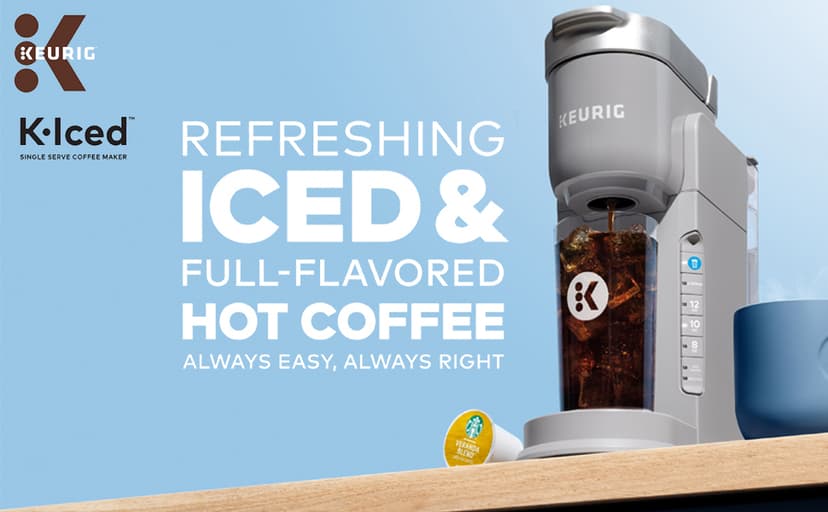 Keurig K-Iced Coffee Maker, Single Serve K-Cup Pod Iced Coffee Maker, With Hot and Cold Coffee Capabilities, Brews Any K-Cup Pod, Gray