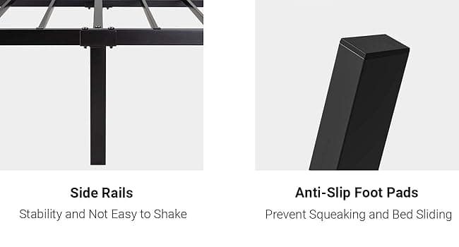 SHA CERLIN Queen Size Metal Platform Bed Frame with Victorian Style Wrought Iron-Art Headboard/Footboard, No Box Spring Required, Black