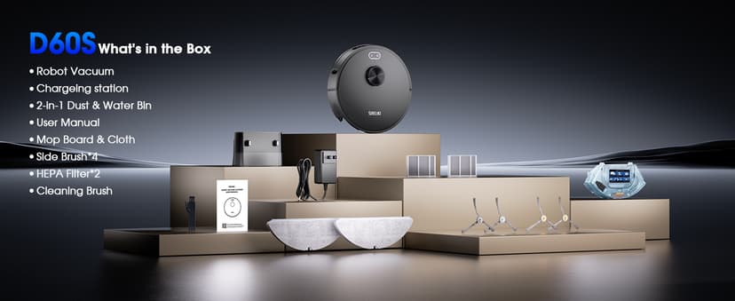 Robot Vacuum and Mop, Mapping Robotic Vacuums Cleaner with LiDAR Navigation Smart & Strong Suction, WiFi/App/Alexa/Voice Control, Obstacle Avoidance, for Home, Wood/Hard Floors, Pet Hair -Grey