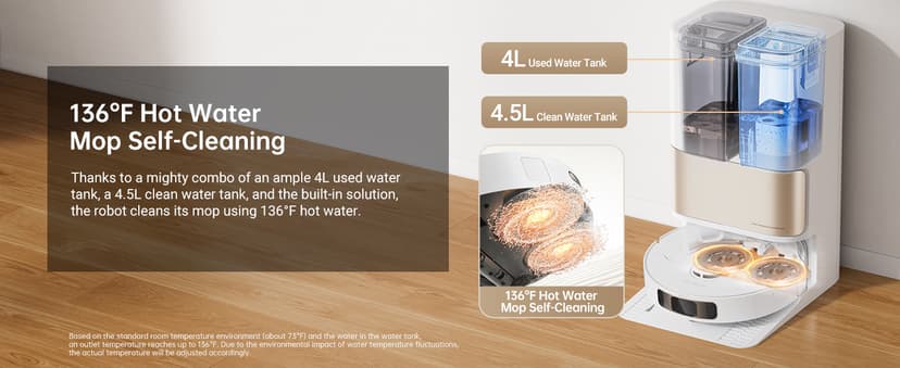 DREAME L10s Pro Ultra Heat Robot Vacuum and Mop Combo, Mop Extend, 7000Pa Suction, Auto Robot Care and Maintenance, 136°F Hot Water Mop Self-Cleaning, Obstacle Avoidance, Ideal for Hair, Carpets
