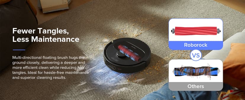 roborock Qrevo S Robot Vacuum and Mop, Self-Drying, Auto Mop Washing, 7000Pa Suction, Self-Emptying & Refilling, 10mm Auto Lifting, 200RPM Spinning Mops, Smart Obstacle Avoidance, Black