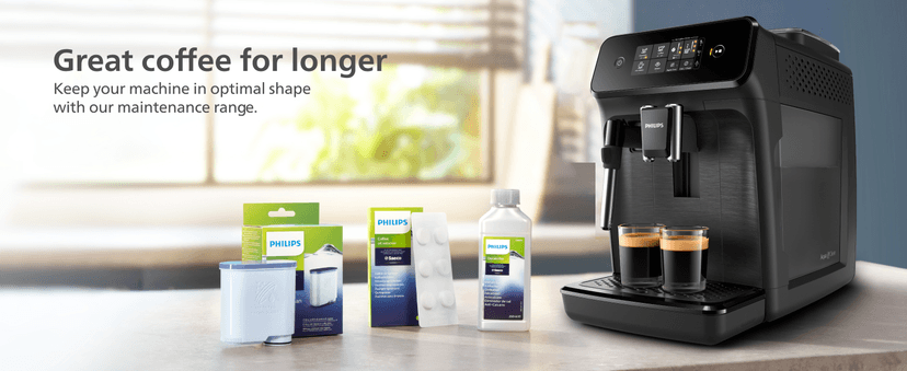 PHILIPS 1200 Series Fully Automatic Espresso Machine, Classic Milk Frother, 2 Coffee Varieties, Intuitive Touch Display, 100% Ceramic Grinder, AquaClean Filter, Aroma Seal, Black (EP1220/04)