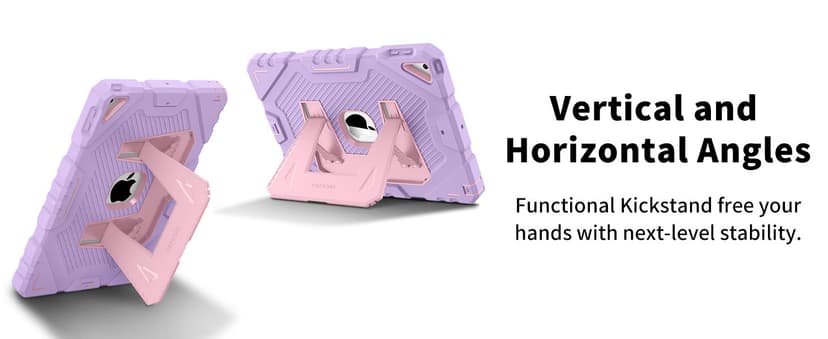 Fintie Case for iPad 9th Generation (2021) / 8th Generation (2020) / 7th Gen (2019) 10.2 Inch, Fully-Body Rugged Heavy Duty Shockproof Protective Case with Built-in Kickstand for Kids, Purple