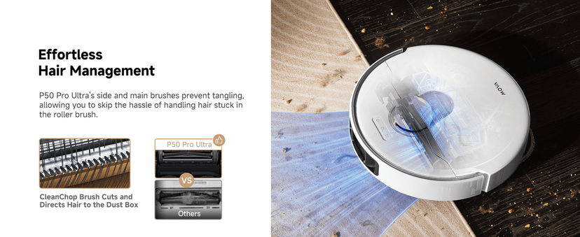 Mova P50 Pro Ultra Robot Vacuum and Mop, 19,000Pa Suction with Anti-Tangle Brush, Removable & Liftable Mop for Carpet & Floor, 167℉ Mop & Washboard Self Drying & Cleaning, Auto Empty & Refill