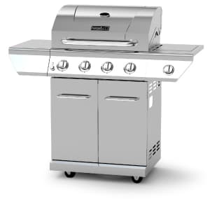 Nexgrill 4-Burner Propane Gas Grill in Stainless Steel with Side Burner, 60000BTUs, 626 sq. in. Cooking Space, Perfect for Outdoor Cooking & Grilling, Patios, BBQ, Backyards, Silver, 720-0830H