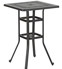 Sophia & William Outdoor Dining Table 6-Person Round Cast Aluminium, Patio Bistro Table with 2.2" Umbrella Hole for Porch Backyard, Bronze