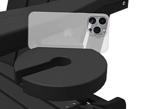 SERWALL HDPE Folding Adirondack Chair with Dual Cup Holder - Composite Adirondack Chair - Black