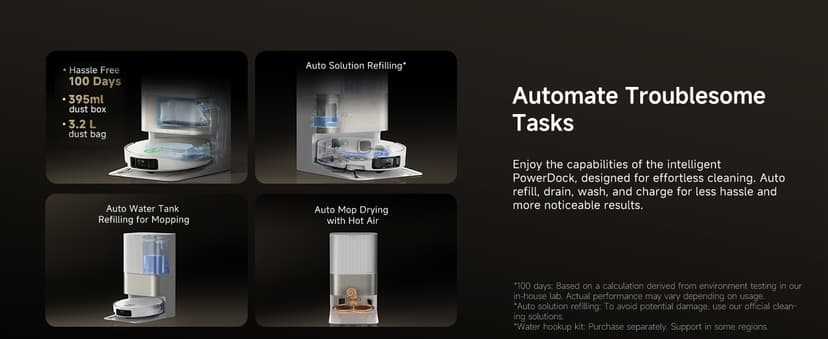 DREAME X50 Ultra Complete Robot Vacuum and Mop with Auto-Empty and Mop Self-Cleaning, 20,000Pa Suction, Obstacle Avoidance and 360° Navigation, Corner to Edge Deep Cleaning, Detangling Brush (White)