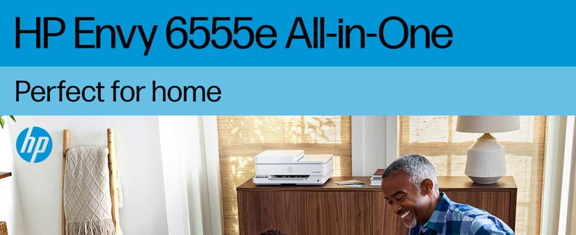 HP Envy 6555e Wireless All-in-One Color Inkjet Printer, Print, scan, Copy, Duplex Printing Best-for-Home, 3 month Instant Ink trial included (714N5A)