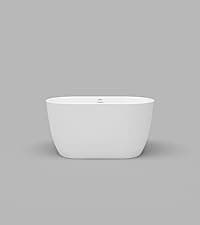 FerdY Bali 59" Acrylic Freestanding Bathtub, Gracefully Shaped Freestanding Soaking Bathtub, Toe-Tap Chrome Drain and Classic Slotted Overflow Included, Glossy White, cUPC Certified