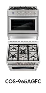 COSMO F965 36 in. Stellar Collection 3.8 cu. ft. Dual Fuel Range, 5 Sealed Burners, 8 Function Convection Oven in Stainless Steel