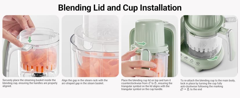 Bear 2025 Baby Food Maker with Two Layer Steam Baskets, Multifunction Baby Food Processor Steamer Puree Blender, Baby Food Mill with Bottle Warming Sterili-zing Auto Cleaning Function, BPA-Free