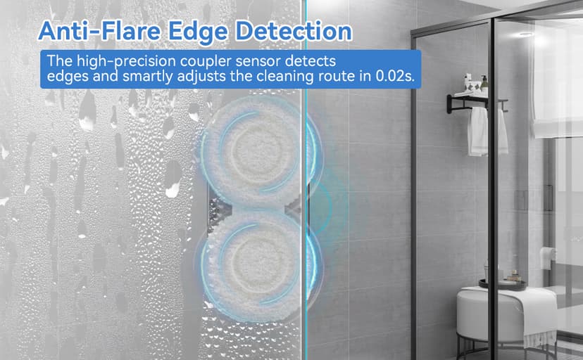 Automatic Window Cleaning Robot, Window Cleaner Robot Auto Dual Spray, 2025 Model Robot Limpia Vidrios AI Path Planning, 3000Pa Suction, Remote Control, Edge Detection for Streak-Free Glass