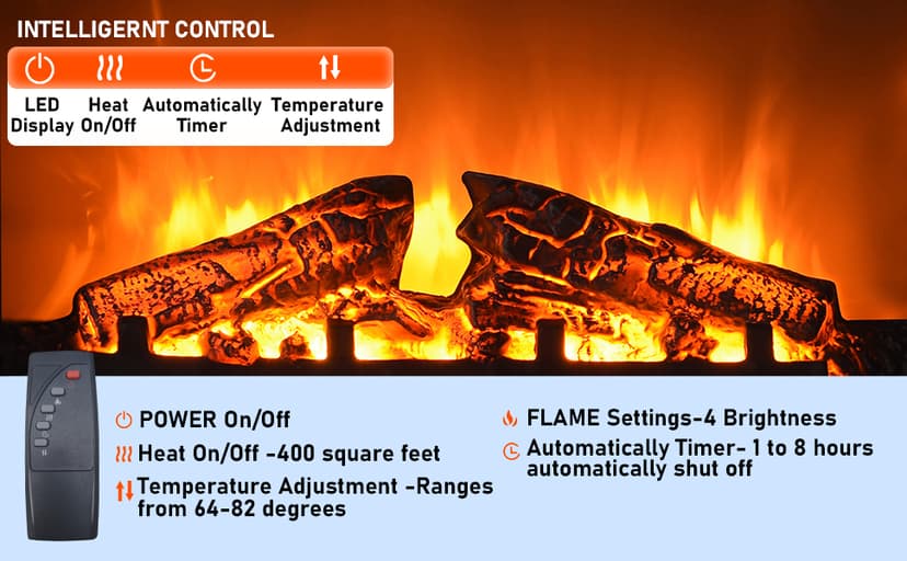 JXQTLINGMU Fireplace TV Stand for 80 Inch TV, Farmhouse Highboy Entertainment Center w/23'' Electric Fireplace & Cross Barn Door, Large TV Console for TVs Up to 80", 70 inches, White