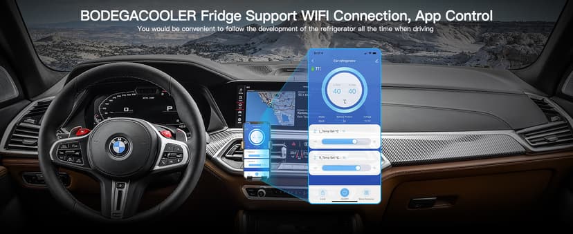 BODEGACOOLER 12 Volt Car Refrigerator, RV Car Fridge Dual Zone APP Control, Portable Freezer,121 Quart (115L) -4℉-68℉ RV Electric Compressor Cooler 12/24V DC &100-240V AC for Outdoor, Camping, Travel