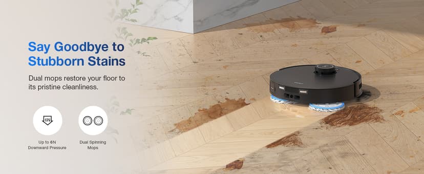 ECOVACS DEEBOT T30S Combo Robot Vacuum and Mop, All in One Cleaning Hub, 11000Pa, ZeroTangle Technology, TruEdge Adaptive Edge, Dual Self-Emptying, Hot Water Washing