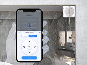 ECOVACS Winbot W1 Pro Window Cleaning Robot, Intelligent Cleaning with Dual Cross Water Spray Technology, Win SLAM 3.0 Path Planning, 2800Pa Suction Power, Edge Detection Technology, App Control,Grey