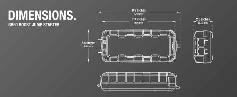 NOCO Boost GB50: 1500A UltraSafe Jump Starter – 12V Lithium Battery Booster Pack, Portable Jump Box, Power Bank & Jumper Cables - For 6.0L Gas and 3.0L Diesel Engines