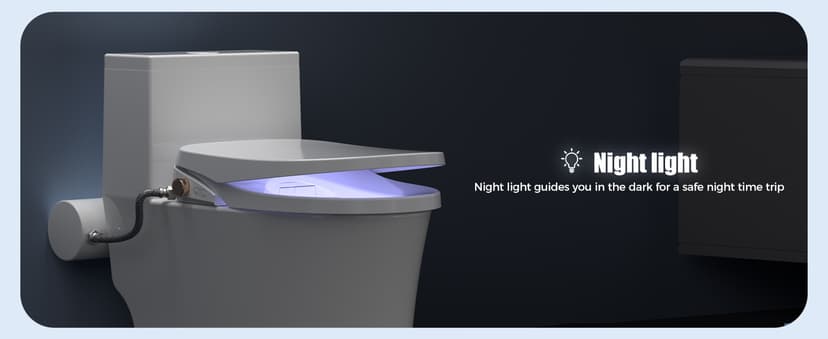 Bidet Toilet Seat, Electric Heated Toilet Seat Elongated with Instant Warm Water & Dryer, Rear and Feminine Washing, Self-Clean Nozzle, Slow Close Lid, Wireless Remote,Night Light