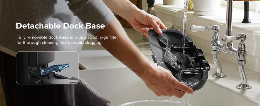 roborock Qrevo Series Robot Vacuum and Mop, 8000Pa Suction, Upgraded from Qrevo S, Anti-Tangle Brushes, Smart Obstacle Avoidance, Auto Mop Washing, All-in-One Dock, 200RPM Spinning Mops, Black(QV 35A)