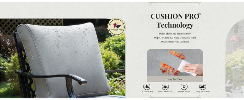 Patio Furniture Set 7 pcs, Outdoor Patio Furniture, 3-Seat Sofa, 2 Single Chairs, 2 Swivel Chairs, 2 Ottomans and 5.75" Extra Thick Cushion, Patio Conversation Set for Backyard Deck,Grey