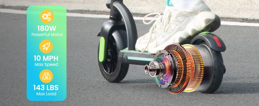 Gyroor H40 Kids Electric Scooter, 180W Motor, Up to 10 MPH, LED Display & Colorful Lights, Adjustable Height, for Boys & Girls Ages 8-12, Great Birthday Gift