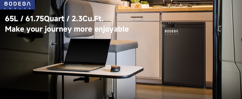 BODEGACOOLER 12 Volt Refrigerator, RV Refrigerator APP Control, 65L(2.3cu.ft.) RV Fridge Freezer, Car Refrigerator with Lock, (4℉-46℉) Travel Compressor Cooler 12/24V DC for Truck, RV, Camping