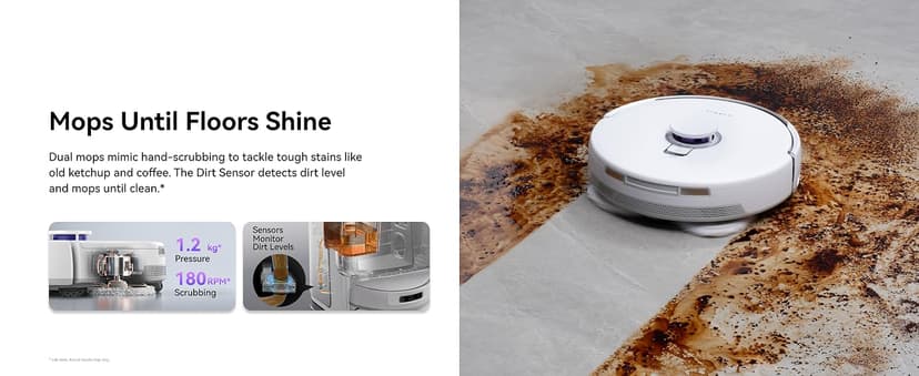 NARWAL Freo Z Ultra Robot Vacuum and Mop Combo, Dual RGB Cameras and Chips, AI Avoidance, 12000Pa Suction, Real-Time Decisions, Adaptive Hot-Water Self Wash & Self Emptying, Pet Hair, Quiet, Grey