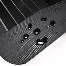 LUE BONA Folding Adirondack Chair Set of 4, Black HDPS Fire Pit Patio Chairs Weather Resistant, Modern Plastic Outdoor Chairs with Cup Holder