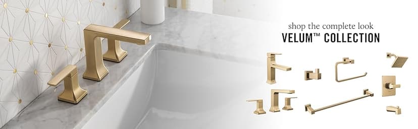 Delta Velum Matte Black Bathroom Faucet 3 Hole, 8 Inch Widespread Bathroom Sink Faucet for Vanity, Metal Push-Pop Drain Assembly, Matte Black 3537LF-BLMPU