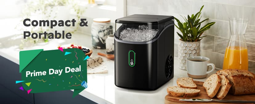 Silonn Nugget Ice Maker Countertop, Pebble Ice Maker with Soft Chewable Ice, One-Click Operation Ice Machine with Self-Cleaning, 33lbs/24H for Home,Kitchen,Office