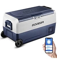 BODEGACOOLER 12V Portable Refrigerator, 42Quart (40L) Dual Zone Car Refrigerator, RV Car Fridge APP Control, -4℉-68℉Portable Freezer 12/24V DC 100-240V AC for Outdoor Camping Travel Vehicles Home Use