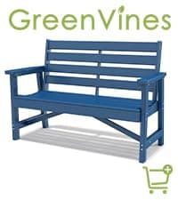 GREENVINES Folding-Adirondack-Chairs-Set-of-2 | HDPE Plastic | Fire Pit Chair | All Weather | Cup Holder | Blue | for Deck Backyard Patio Outdoor Garden