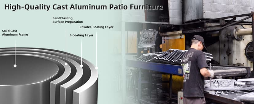 VIVIJASON 9-Piece High Patio Dining Set, Free-Rust Cast Aluminum Patio Bar Table and Chairs Set with 8 Swivel Bar Stools & 64" Bar Height Dining Table, Umbrella Hole for Backyard, Lawn, Garden