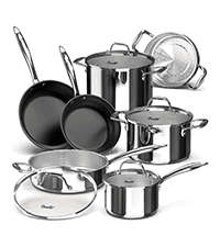 Whole Tri-ply 18/10 Stainless Steel Pot and Pan Set (10 Piece), Copper Pots and Pans Set with Stainless Steel Lid, Induction Cookware Set, Include Stock Pot, Saucepan, Frying Pan - Copper