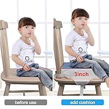 Kalawen Booster Seat for Kitchen Chair, Upgraded 2Pcs PU Washable Straps Safety Buckle Kids Toddler Booster Seat for Table