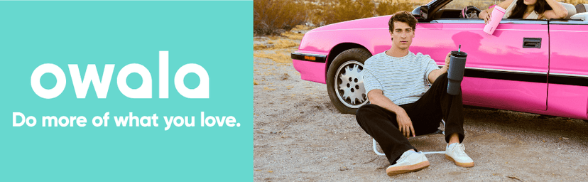 Owala Stainless Steel Triple Layer Insulated Travel Tumbler with Spill Resistant Lid, Straw, and Carry Handle, BPA Free, 40 oz, Gray (Foggy Tide)